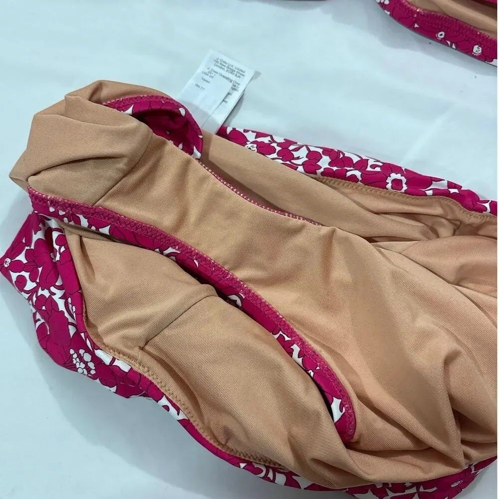 J.Crew Small Medium Pink Floral Bikini Set Bathing Suit Summer Swim Vacation